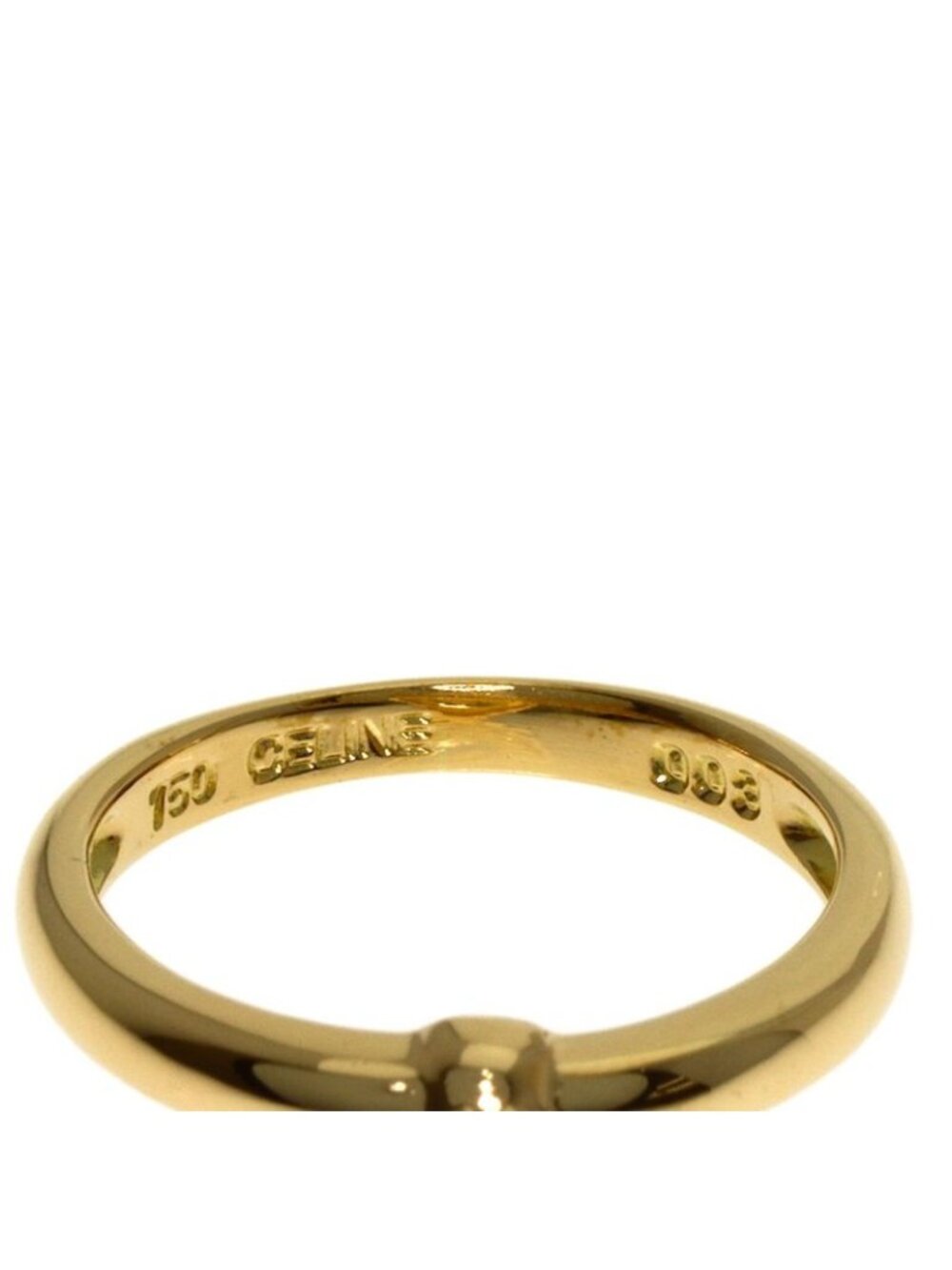 Celine Logo Diamond Ring 18k Yellow Gold - Picture 6 of 11